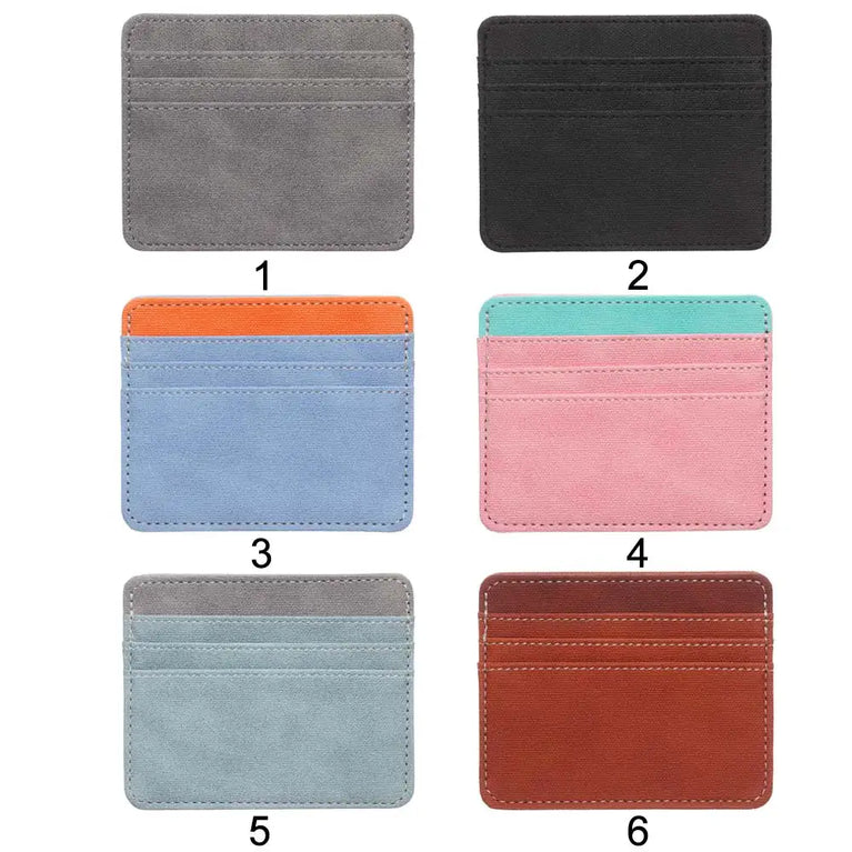 Fashion PU Leather Card Holder | Compact Coin Purse & ID Wallet with Keychain