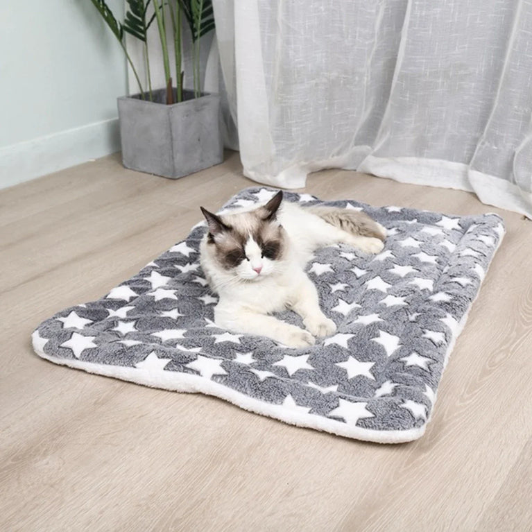 Flannel Pet Mat Dog Bed Cat Bed Thicken Sleeping Mat Cooling Heating Pad for Cats & Pets Comfort Rug