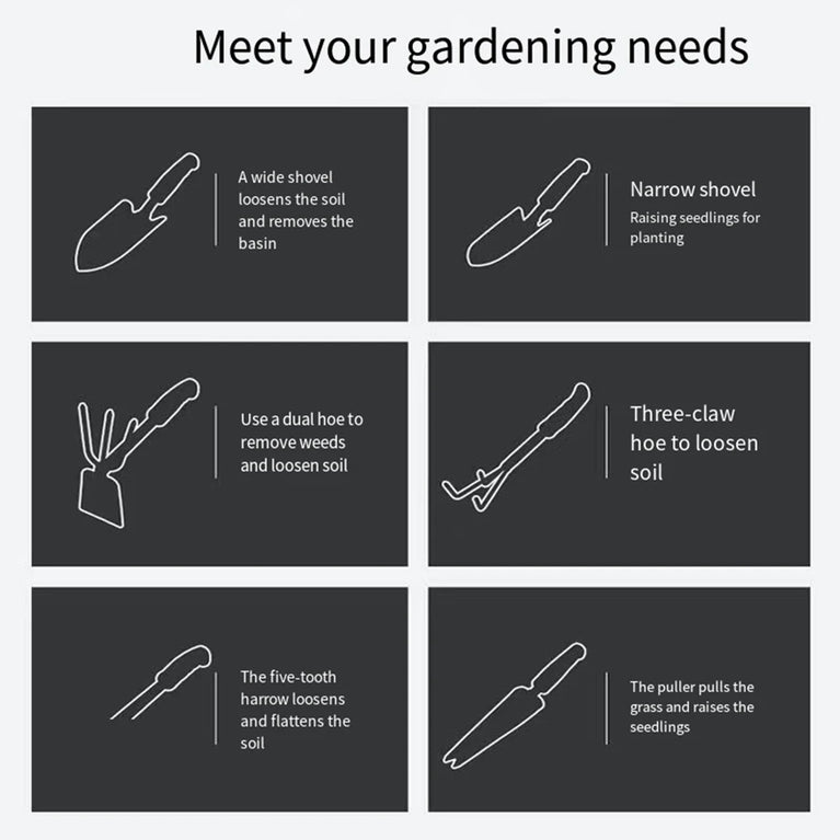 Mini Alloy Steel Garden Tool Set for Plants Digging and Weeding