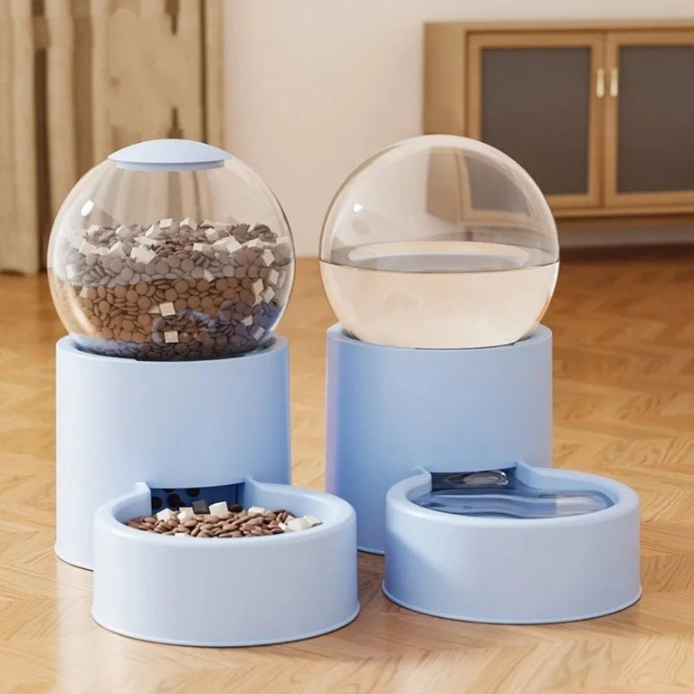 Large Capacity Automatic Pet Feeder Neck Protection Leakproof Water Dispenser Visual Window Cat Bowl