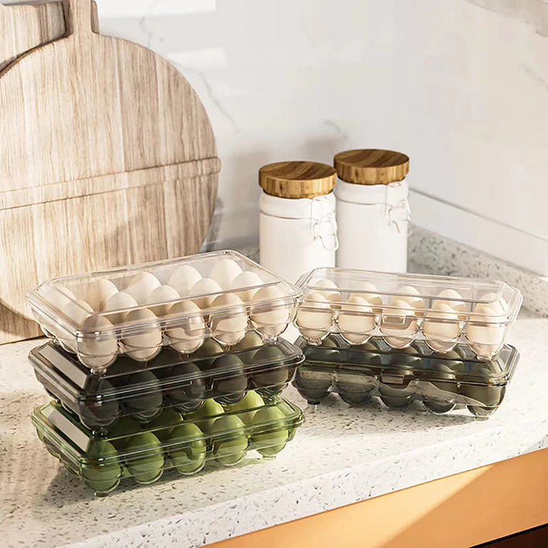 10/15 Grids Transparent Plastic Egg Storage Box Refrigerator Organizer Container