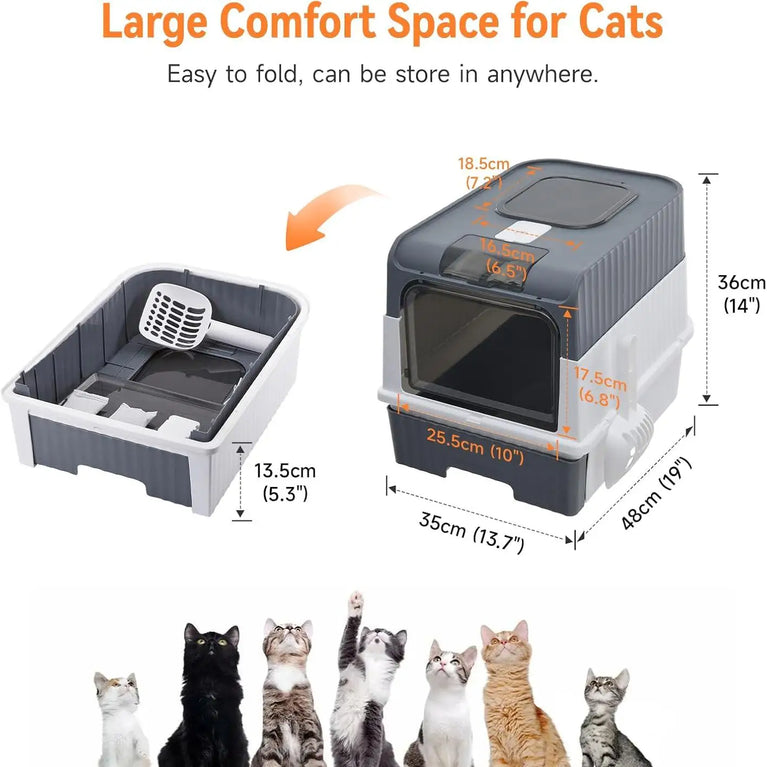 UV Sterilization Cat Litter Box Enclosed Odor Control Easy Clean