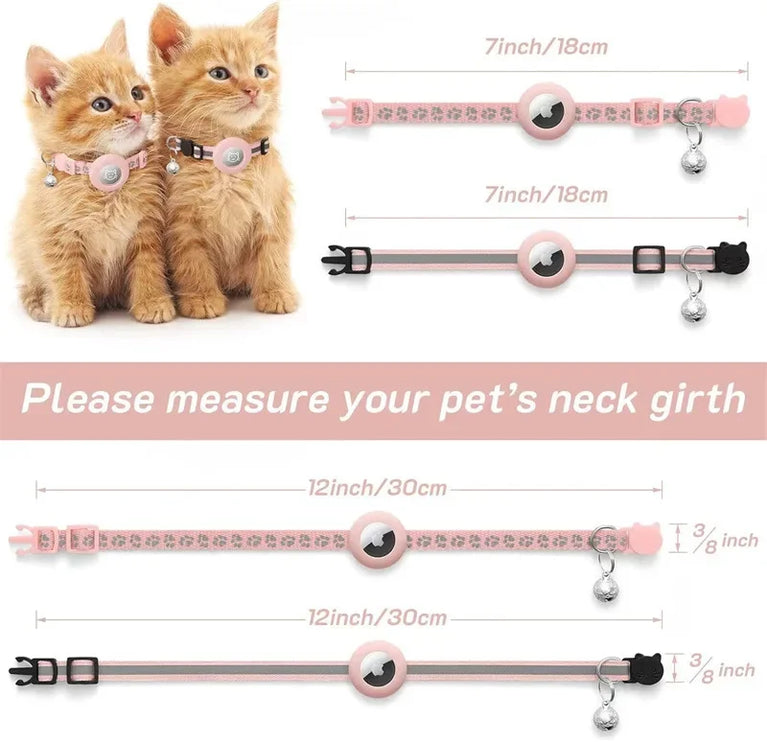 Airtag Cat Collar Breakaway Reflective Adjustable 7-12In GPS Collar