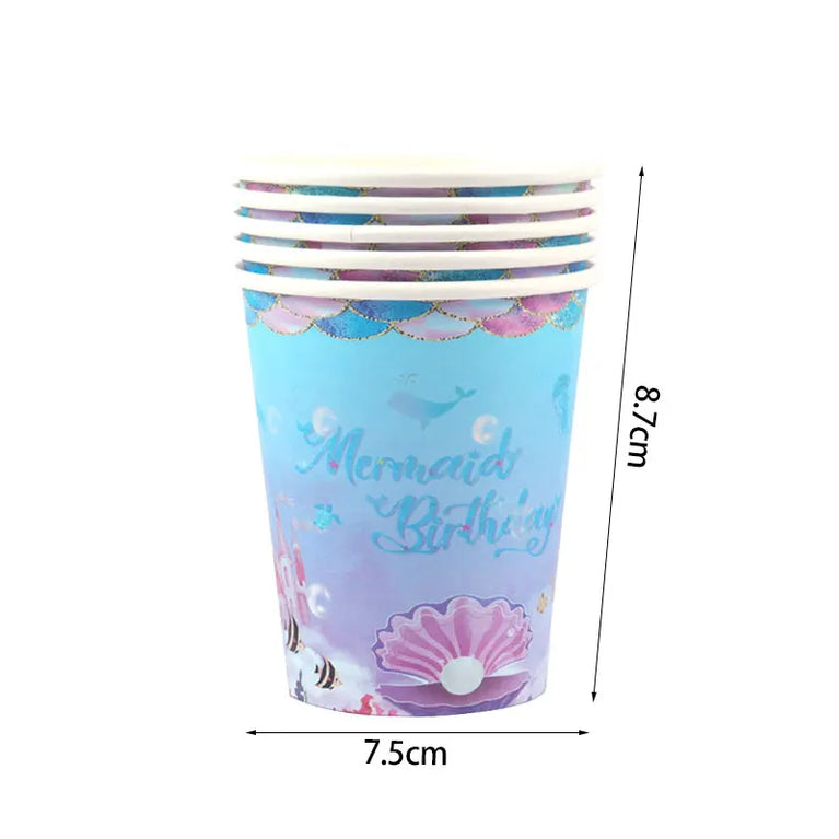 Mermaid Princess Birthday Party Set | Enchanting Disposable Tableware
