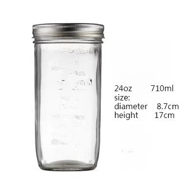 Wide Mouth Mason Jars with Lids Glass Food Storage Container for Meal Prep