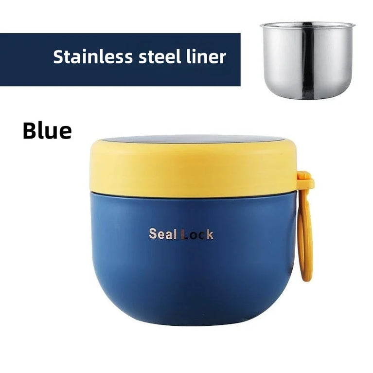 600ML 304 Stainless Steel Soup Noodle Bowl with Lid Leakproof Lunch Box Container
