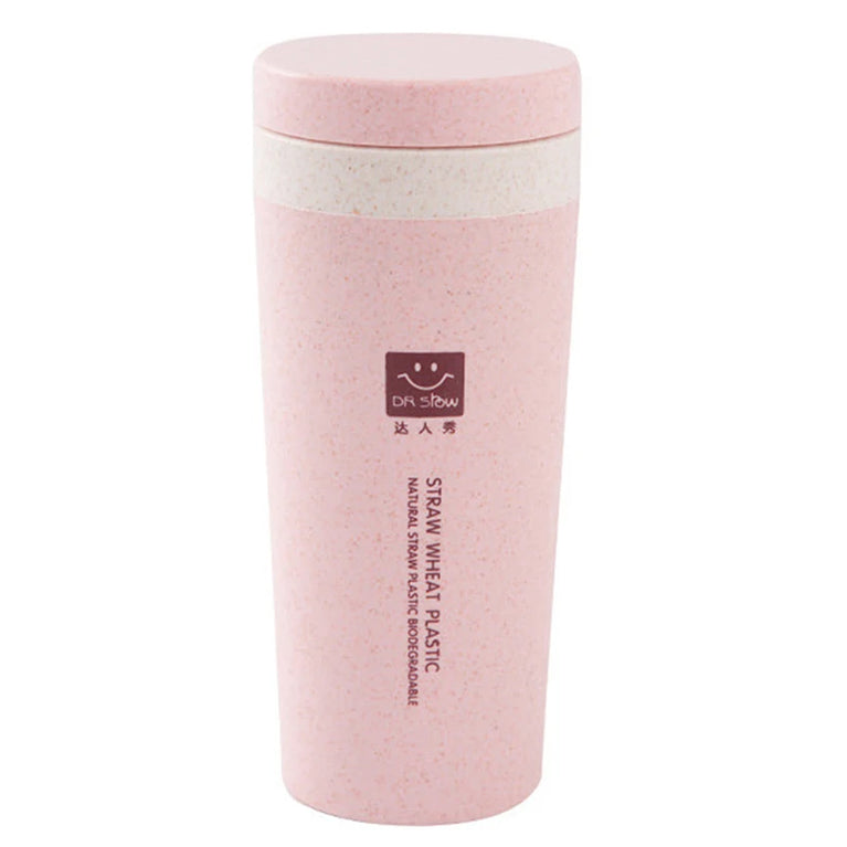 Portable 300ml Wheat Fiber Double Layer Thermal Travel Mug Eco Friendly Water Cup