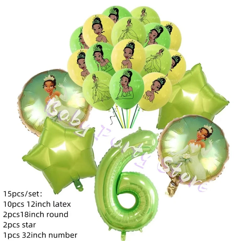 Frog Tiana Princess Party Disposable Tableware Set for Kids Birthday Decoration