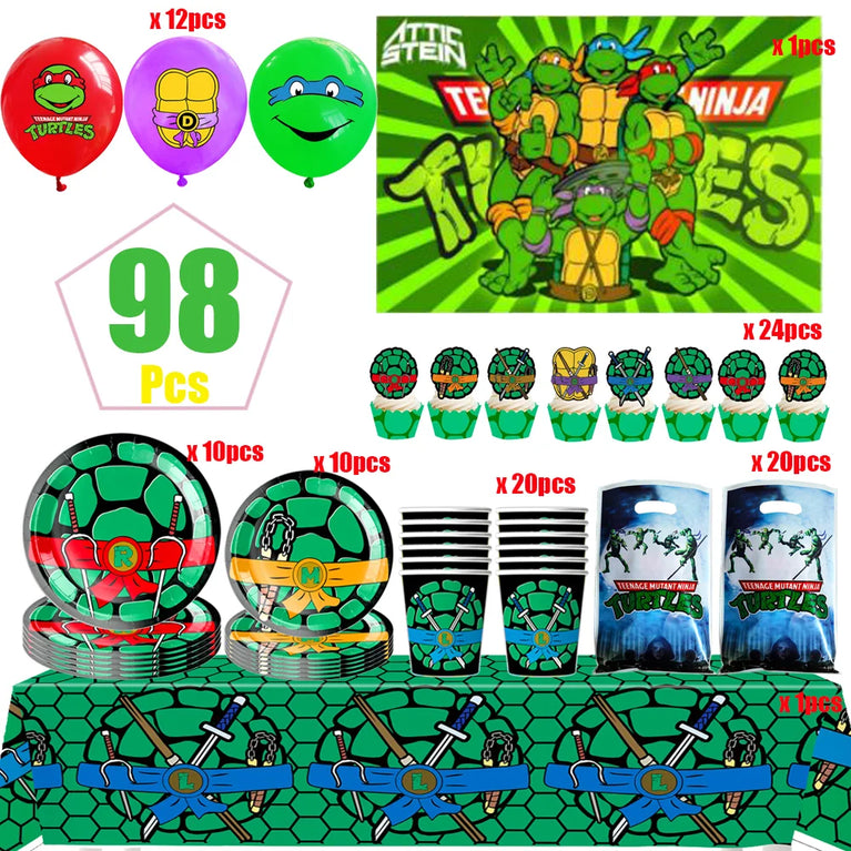 Decoration Birthday Turtlei Disposable Tableware Set Party
