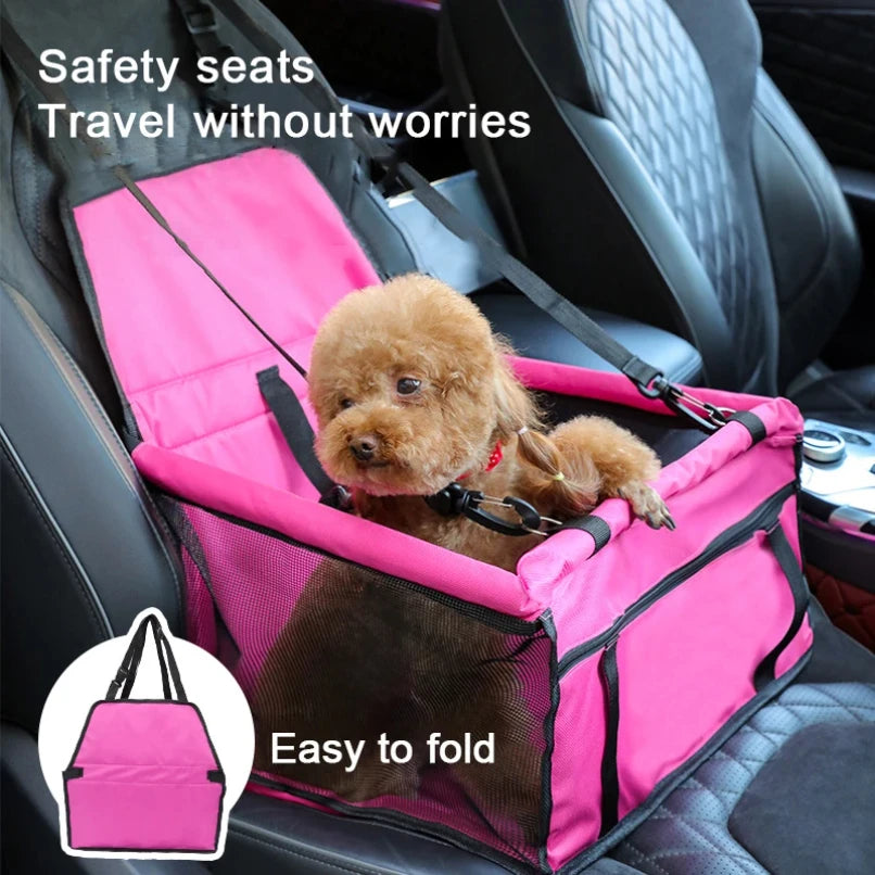 Dog Car Seat Cover Folding Hammock Pet Car Travel Booster Seat Basket
