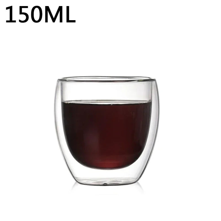 Double-Wall Borosilicate Glass Cup | Heat-Resistant Insulated Drinkware