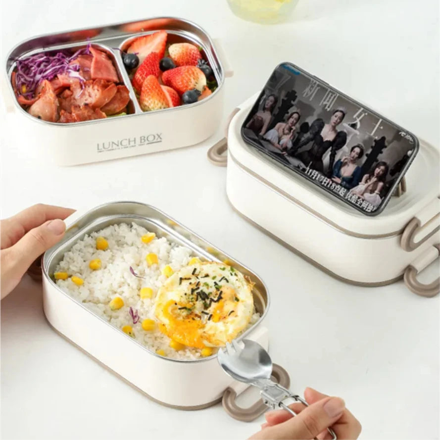Stainless Steel 304 Thermal Lunch Box with Insulation Bag 1500ml