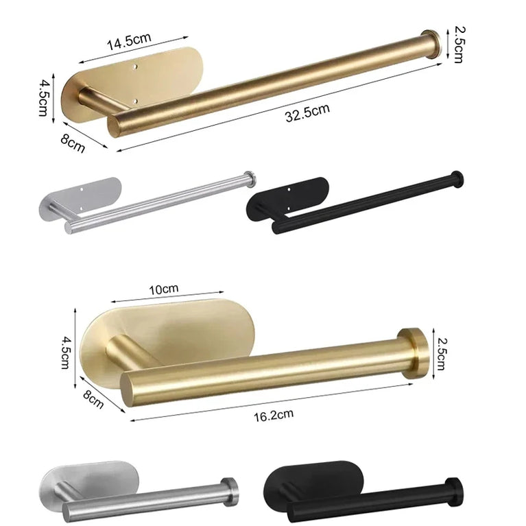 Stainless Steel Paper Towel Holder | Multi-Function Wall Mount & Under Cabinet Rack