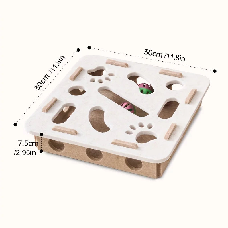 Interactive Cat Puzzle Felt Toy Box Maze Tunnel Bell Ball Indoor Cat Entertainment Toy Set