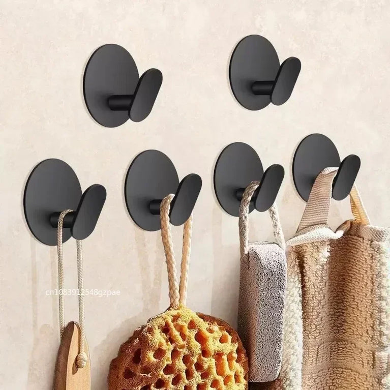 Self-Adhesive Hooks Heavy Duty Plastic Wall Hooks Towel Clothes Rack Hangers Bathroom Kitchen Waterproof Hooks