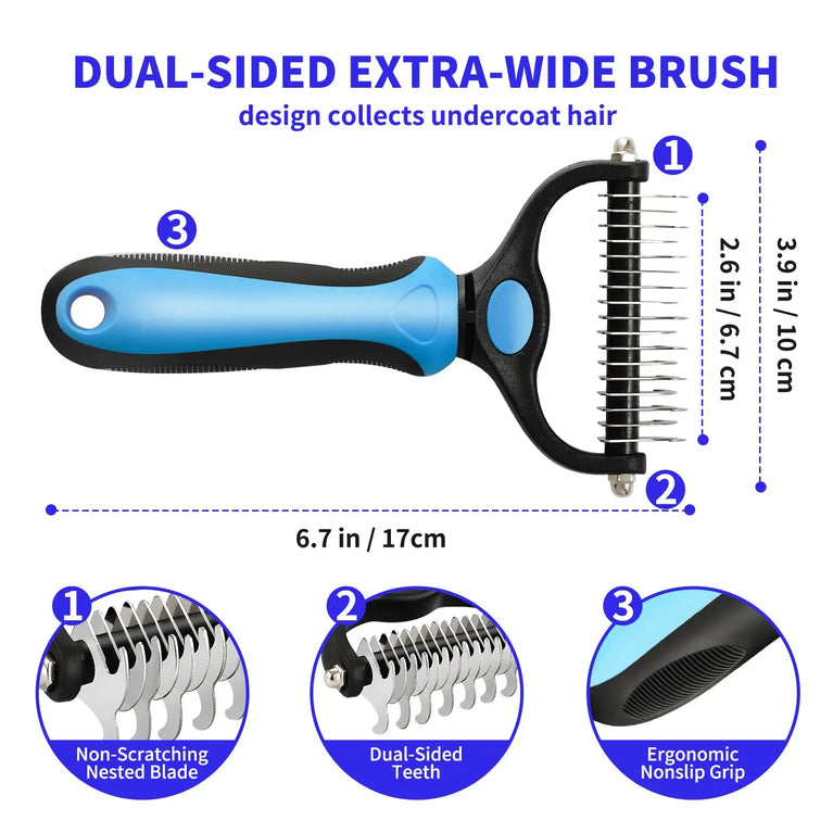 Professional Pet Deshedding Brush Dog Hair Remover Fur Knot Cutter Grooming Tool