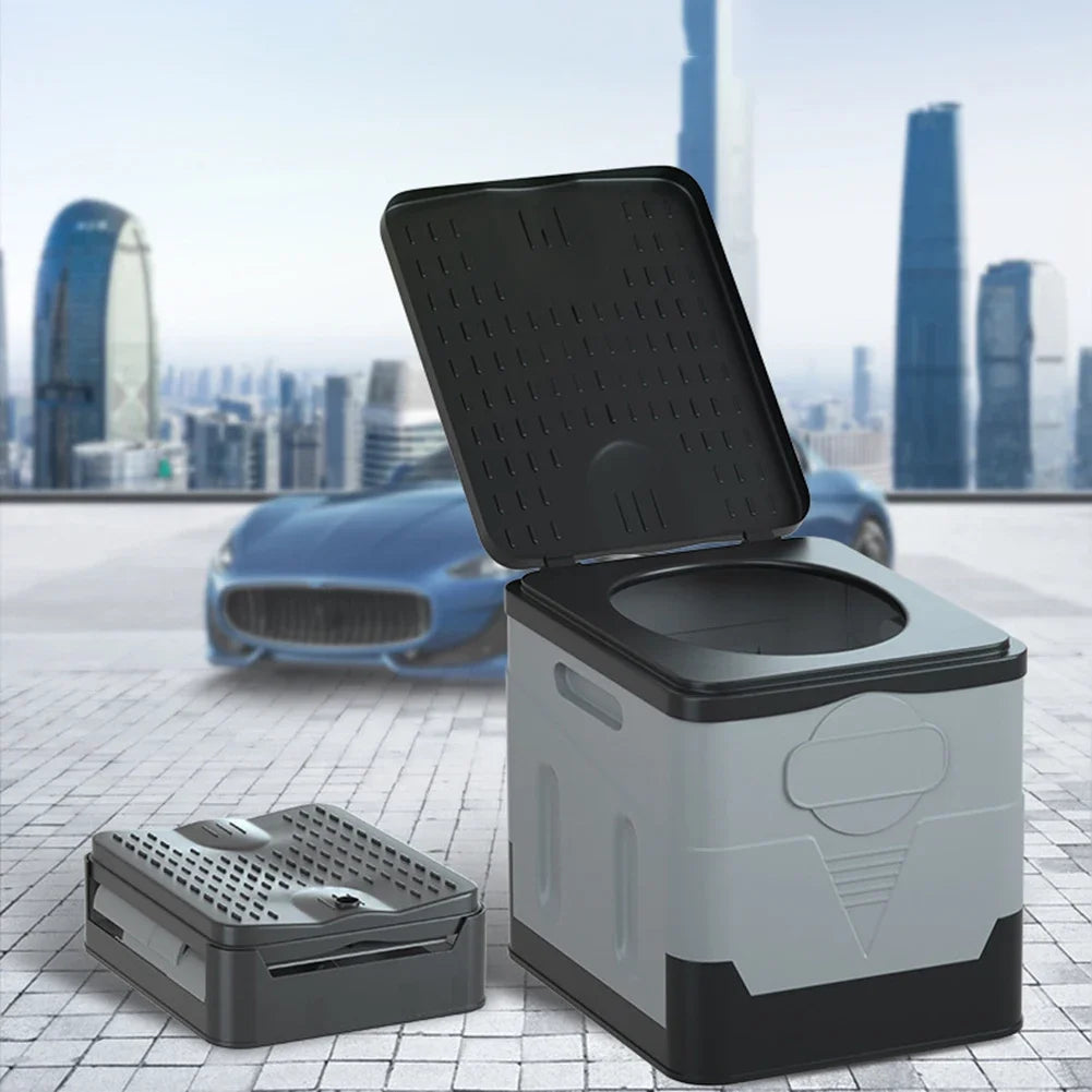 Portable Folding Outdoor Toilet | 300kg Capacity Collapsible Travel Commode & Storage Box