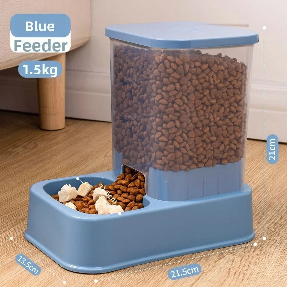 Large Capacity Pet Automatic Feeder 1.5L Food And Water Dispenser Set For Cats