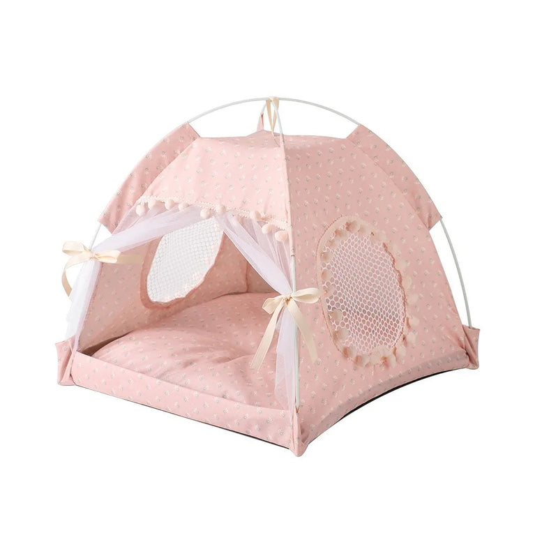 Princess Cat Bed Foldable Soft Tent House All Season Comfort