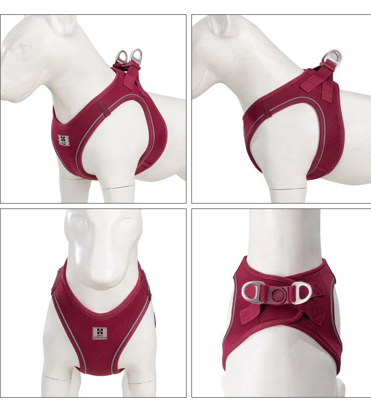 Adjustable Reflective Dog Harness Leash Set Step-In Soft Air Mesh Vest