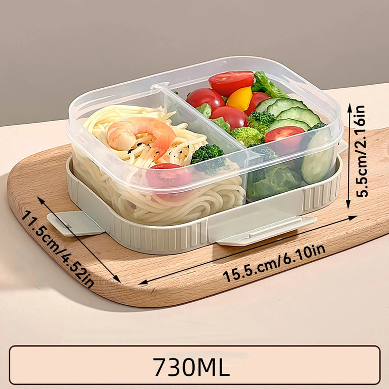 Portable Plastic Divided Lunch Box Kids Student School Picnic Sealed Microwave Bento Container