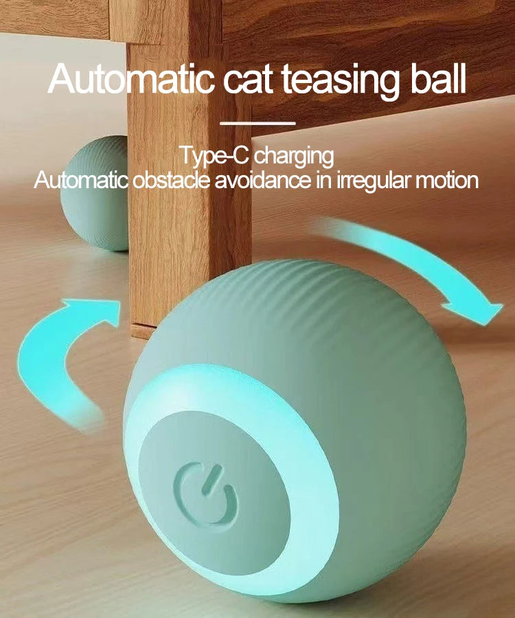 New Interactive Cat Ball Automatic Indoor Electric Roll Silicone Pet Toy MWJ01