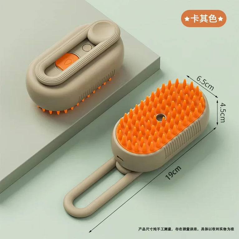 Cat Steamy Brush Electric Spray Massage Grooming Shedding 3in1 Tool