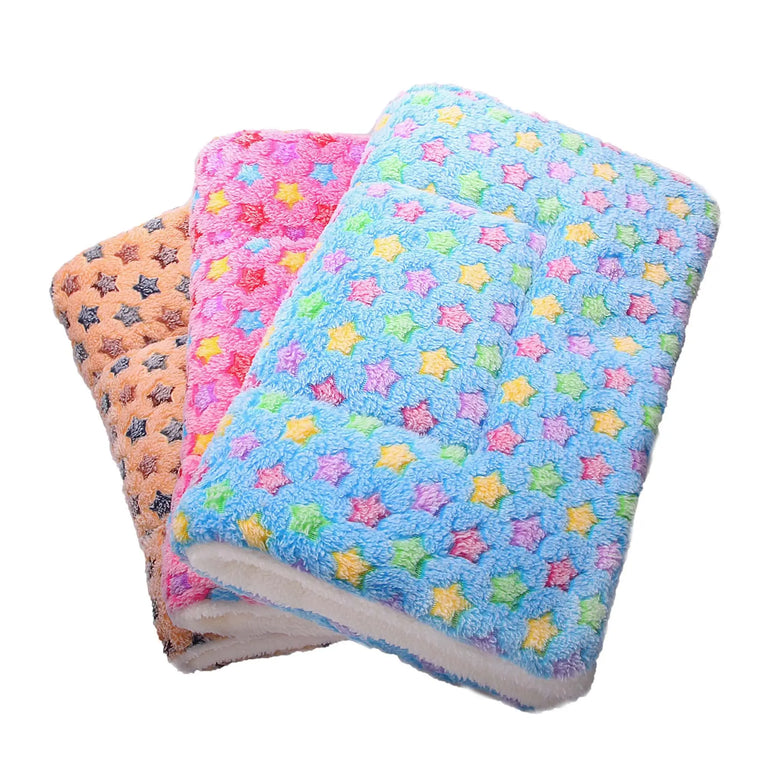 Thicken Coral Fleece Dog Bed Mat | Soft Flannel Sleeping Rug