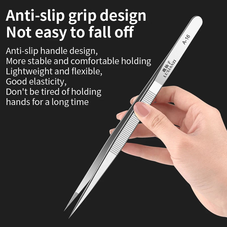 A-16 Precision Stainless Tweezers | Professional Electronics & Phone Repair Tool