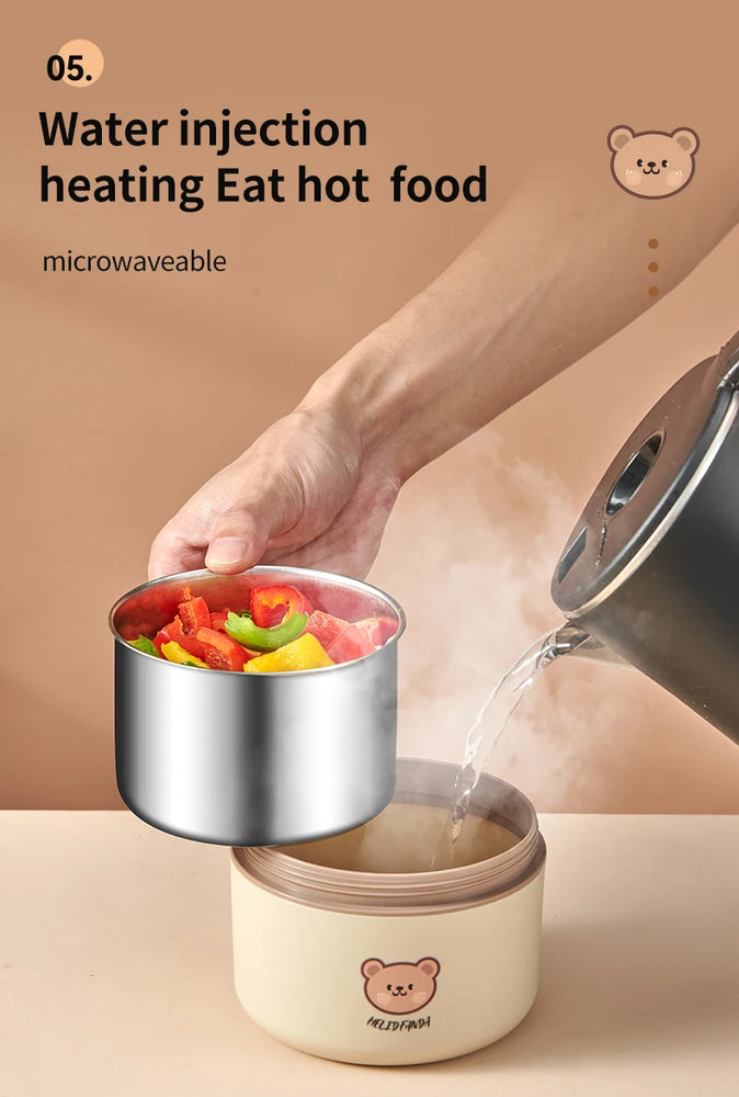 304 Stainless Steel Thermal Bento Lunch Box Leakproof Insulated Food Container