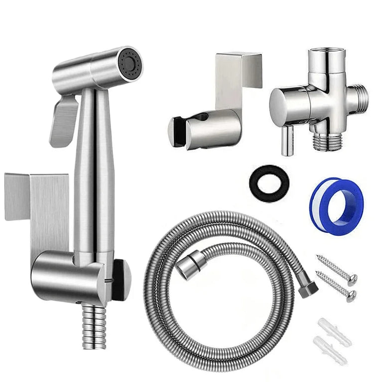 SUS304 Stainless Steel Handheld Bidet Sprayer Set | Vertical Spray Toilet Hygiene System
