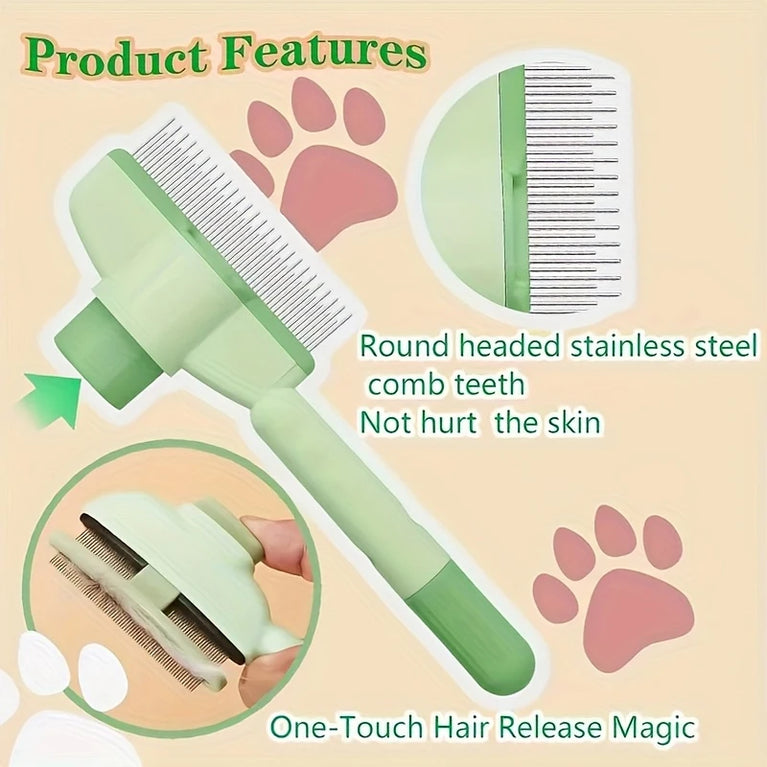 Stainless Steel Cat Grooming Comb Long Hair Undercoat Brush Tool