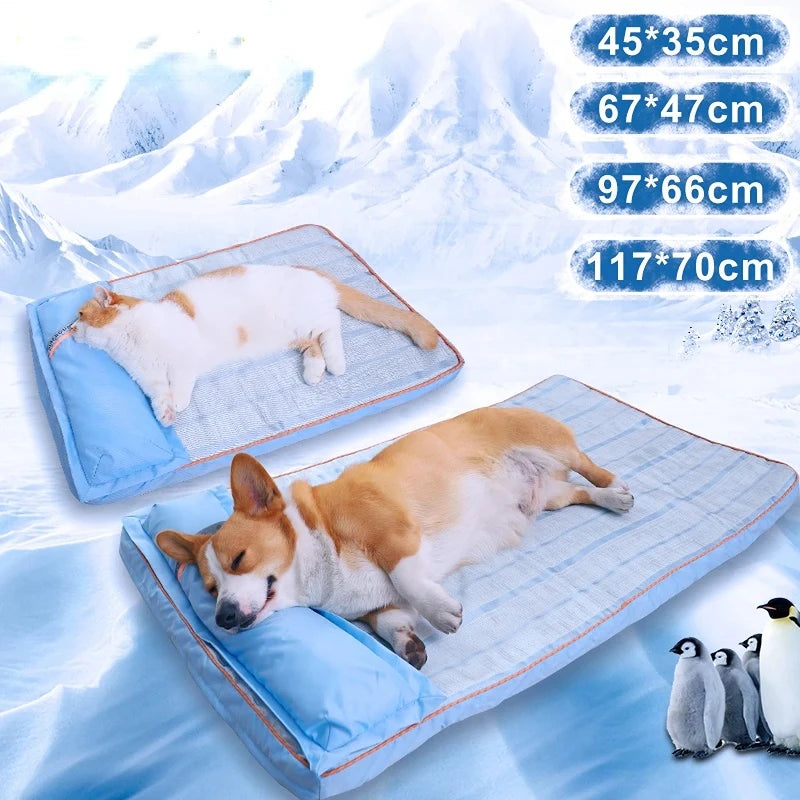 Summer Cooling Orthopedic Memory Foam Dog Bed Waterproof Washable Pillow Bed
