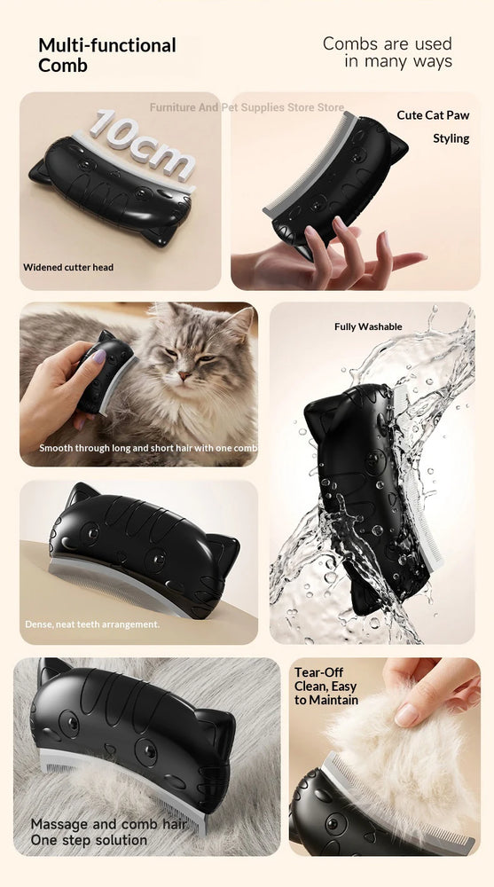 Pet Detangling Brush Short & Long Hair Hair Remover Comb Grooming Tool