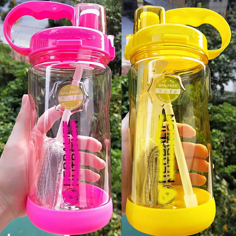 1000ML Straw Sports Waterbottle Tritan Gym Hiking Fitness Bottle
