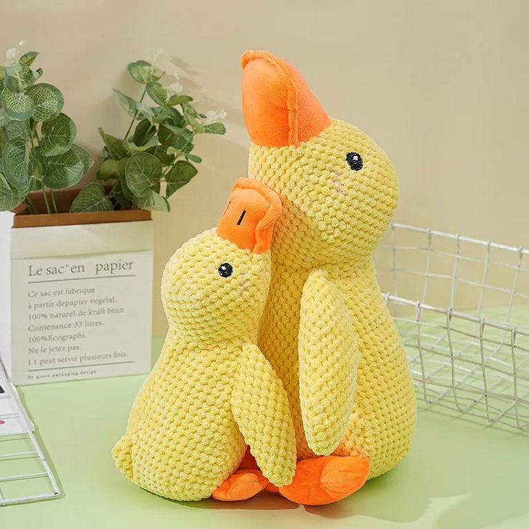 Plush Sleeping Duck Dog Toy Squeaky Chew Toy for Training Fun