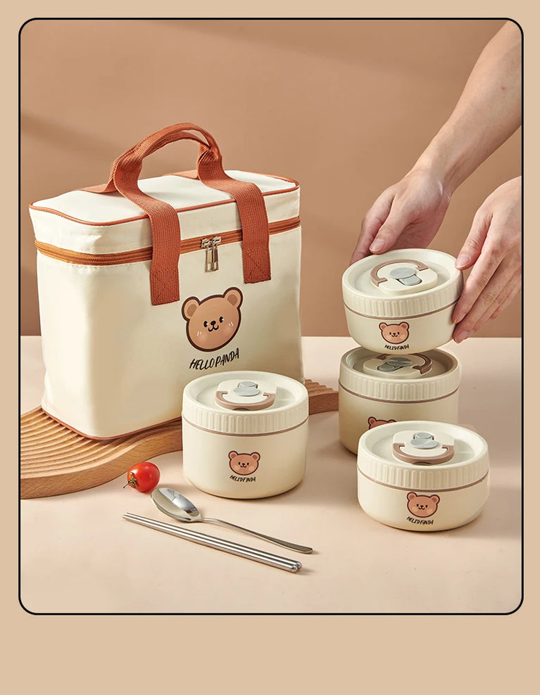 304 Stainless Steel Thermal Bento Lunch Box Leakproof Insulated Food Container
