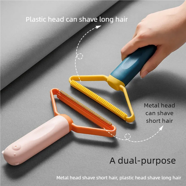 Portable Double-Sided Pet Hair Remover | Silicone Grooming & Lint Brush