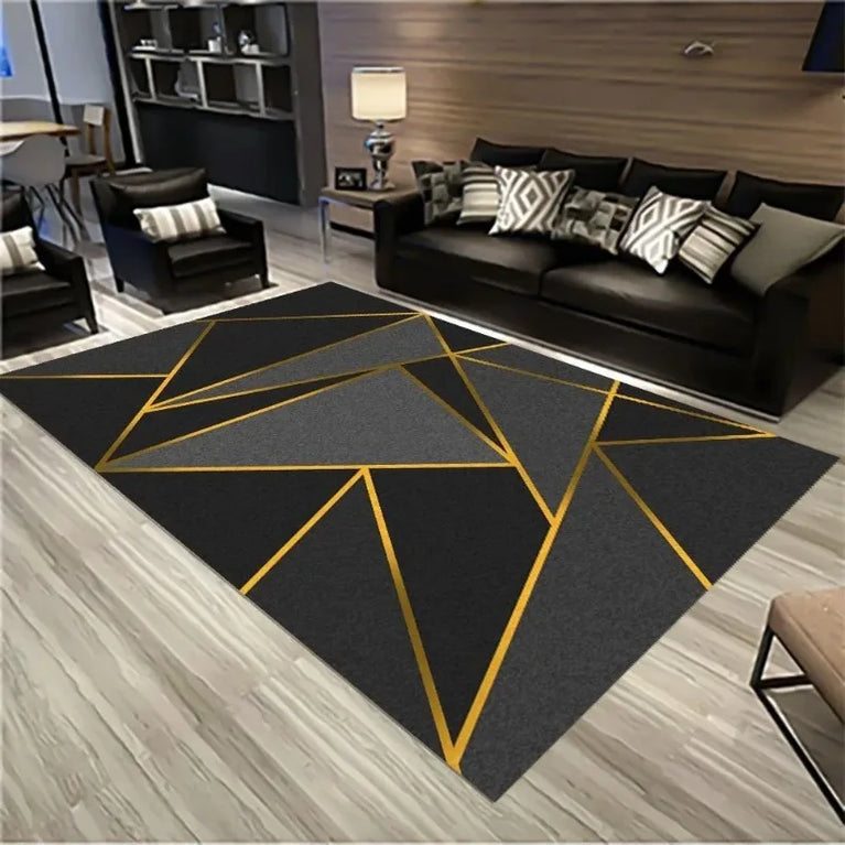 Modern Geometric Non-Slip Washable Area Rugs for Home Spaces