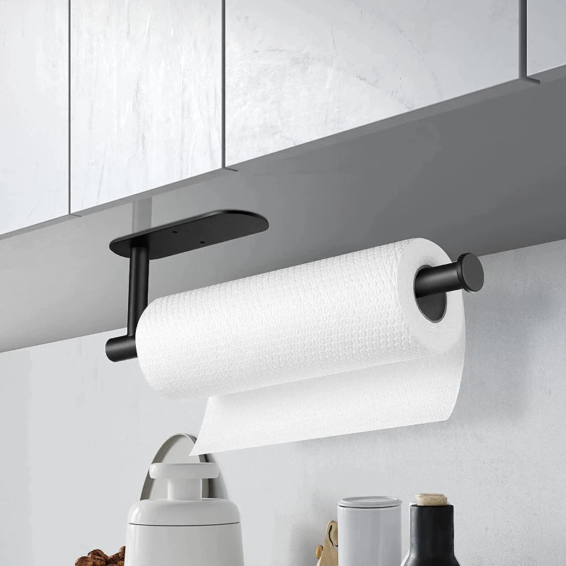 Stainless Steel Paper Towel Holder | Multi-Function Wall Mount & Under Cabinet Rack