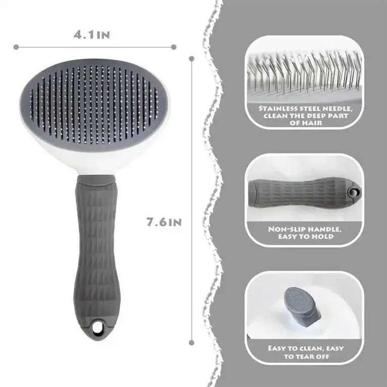 Pet Dog Brush Cat Comb Self Cleaning Pet Hair Remover Dematting Grooming Tool