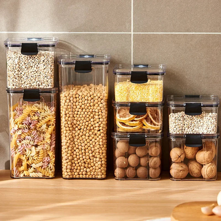 Plastic Food Containers with Lids Large Capacity Airtight Storage Jars
