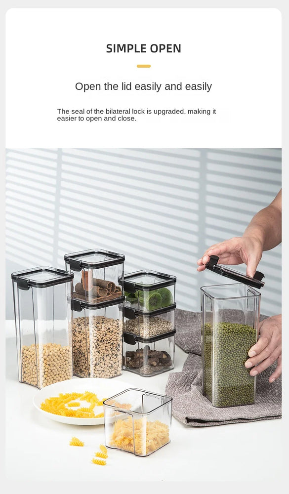 Plastic Food Containers with Lids Large Capacity Airtight Storage Jars