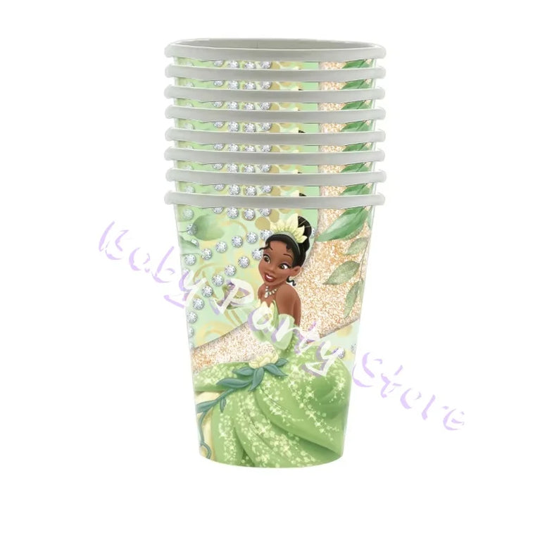 Frog Tiana Princess Party Disposable Tableware Set for Kids Birthday Decoration