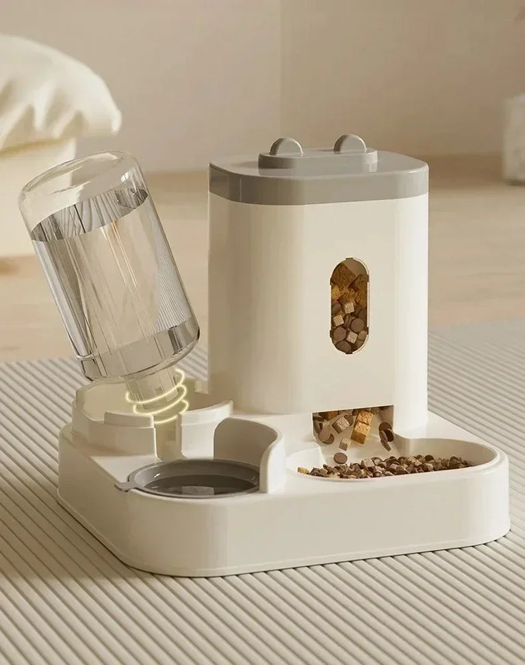 Automatic Cat Dog Feeder Bowl Water Dispenser Large Capacity