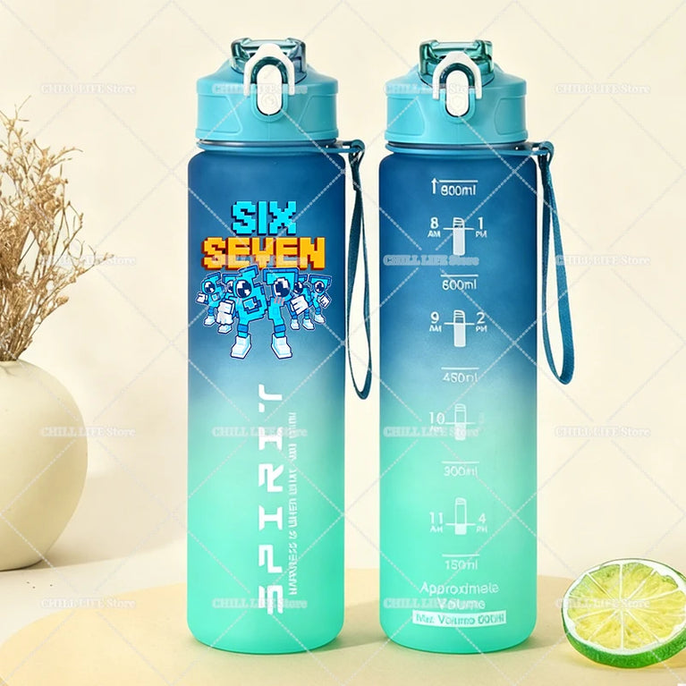 800ML Anime Frosted Sports Waterbottle Gym Outdoor Fitness Drinking Cup