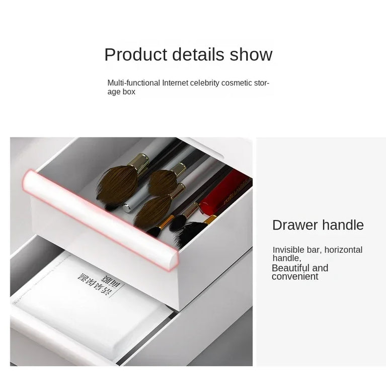 Plastic Drawer Makeup Storage Box Desktop Stationery Organizer