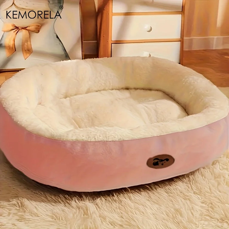Cozy Oval Snuggle Pet Bed Cat Heating Pad Cooling Cat Bed