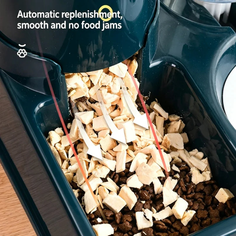 Double Raised Anti-Slip Cat Dog Bowl with Water Feeder System