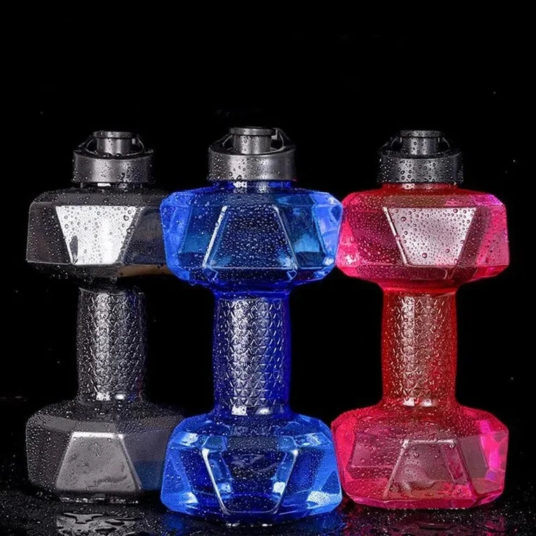 1500ML Dumbbell Shaped Gym Waterbottle Portable Fitness Drinking Bottle